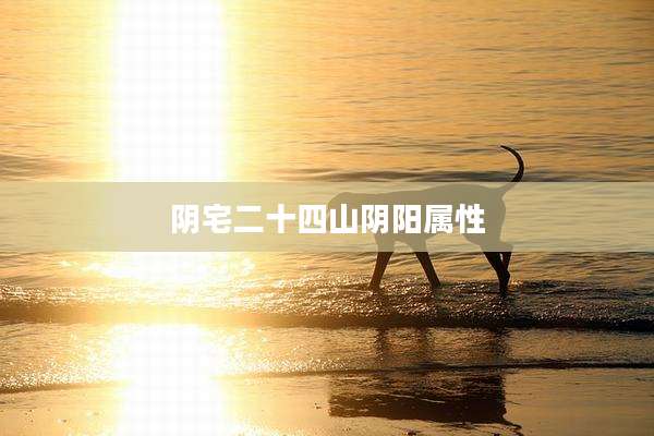 阴宅二十四山阴阳属性