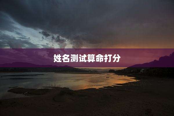 姓名测试算命打分