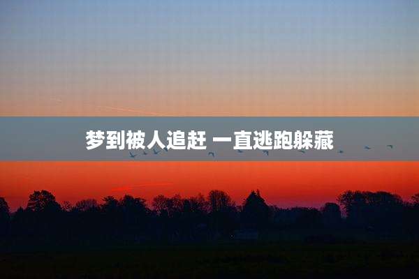 梦到被人追赶 一直逃跑躲藏