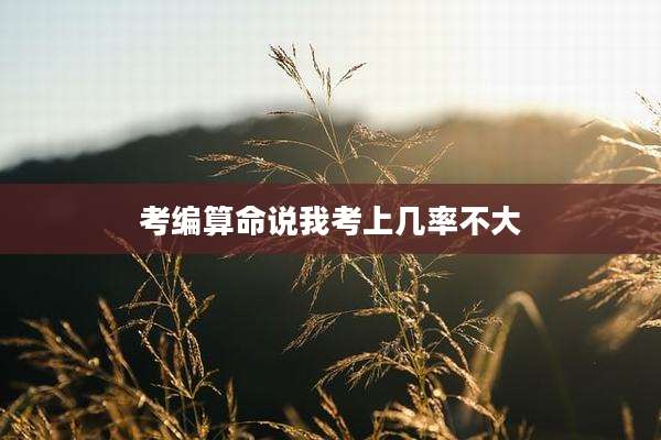 考编算命说我考上几率不大