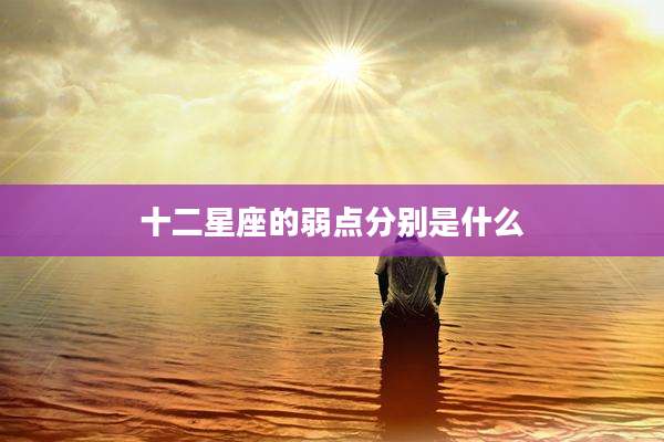 十二星座的弱点分别是什么