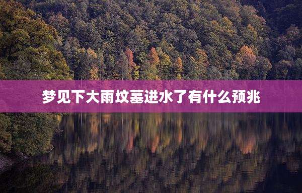 梦见下大雨坟墓进水了有什么预兆