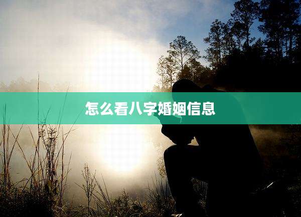 怎么看八字婚姻信息