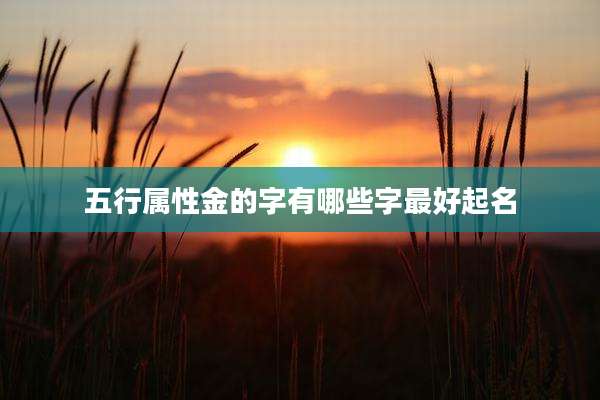 五行属性金的字有哪些字最好起名