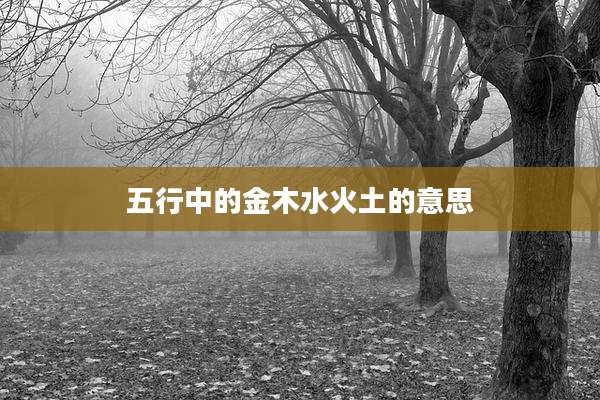 五行中的金木水火土的意思