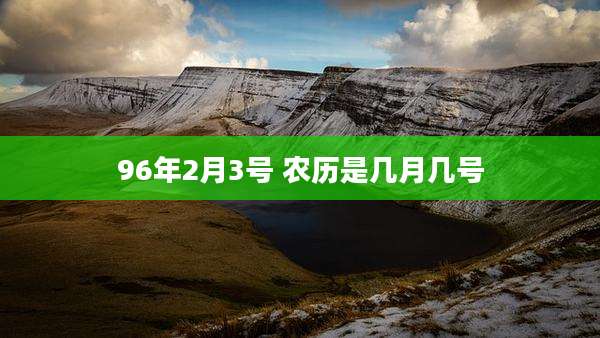 96年2月3号 农历是几月几号