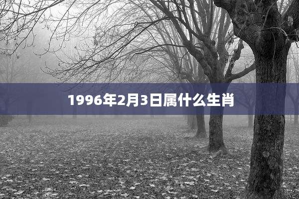 1996年2月3日属什么生肖