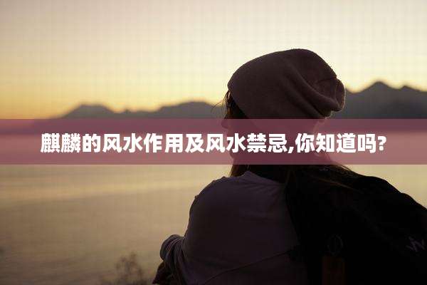 麒麟的风水作用及风水禁忌,你知道吗?