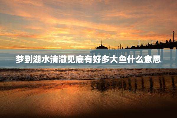 梦到湖水清澈见底有好多大鱼什么意思