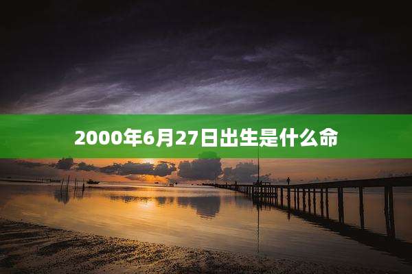2000年6月27日出生是什么命