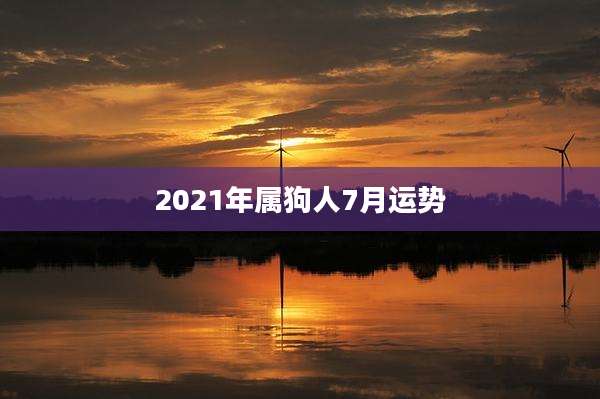 2021年属狗人7月运势