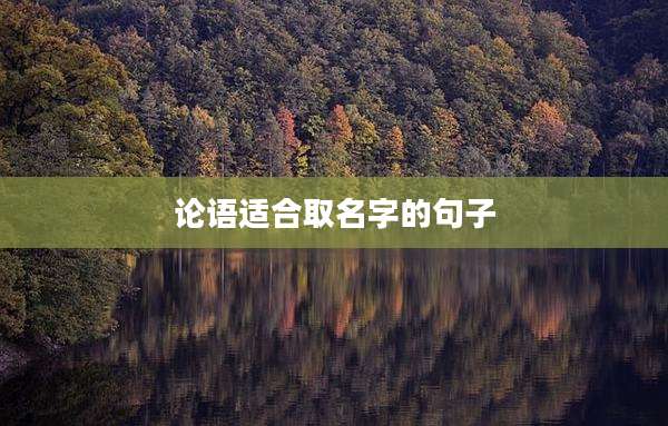 论语适合取名字的句子