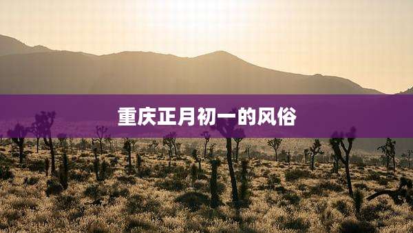 重庆正月初一的风俗