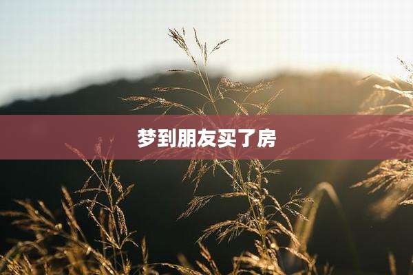 梦到朋友买了房