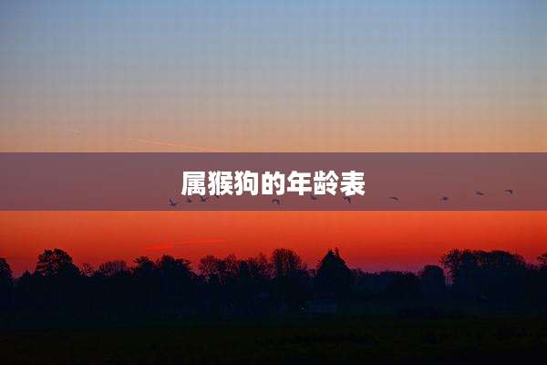 属猴狗的年龄表