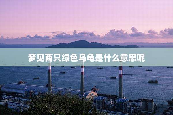 梦见两只绿色乌龟是什么意思呢