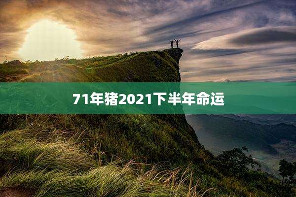 71年猪2021下半年命运