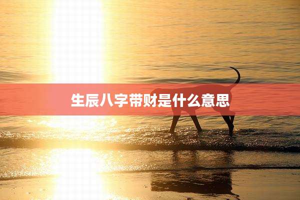 生辰八字带财是什么意思