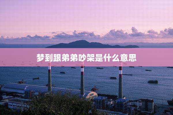 梦到跟弟弟吵架是什么意思
