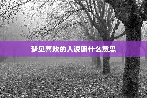 梦见喜欢的人说明什么意思