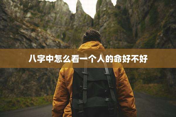 八字中怎么看一个人的命好不好