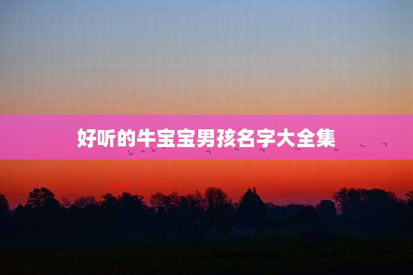 好听的牛宝宝男孩名字大全集