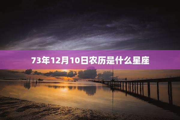 73年12月10日农历是什么星座