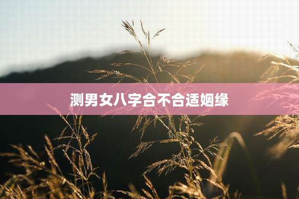 测男女八字合不合适姻缘