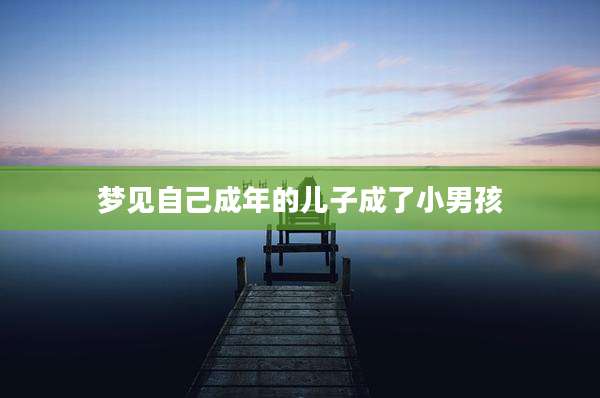 梦见自己成年的儿子成了小男孩