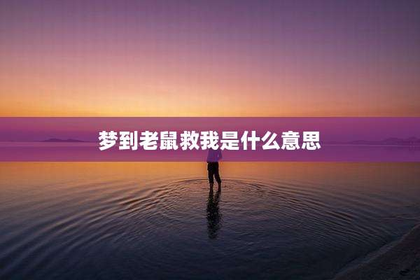 梦到老鼠救我是什么意思