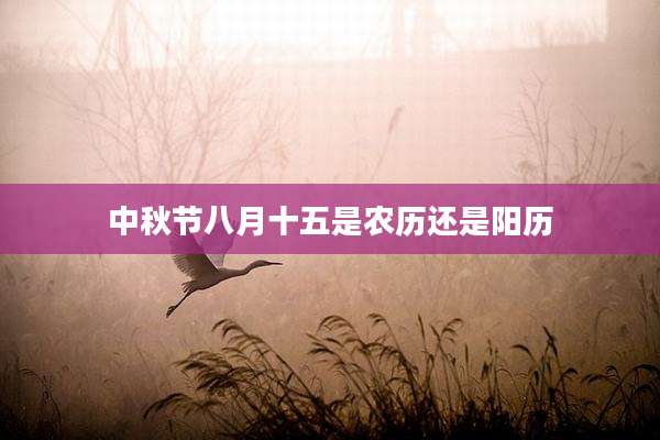中秋节八月十五是农历还是阳历