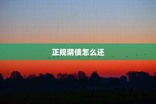 正规阴债怎么还