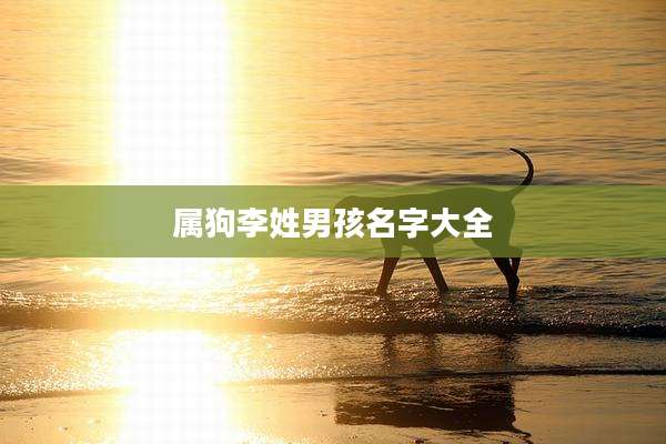属狗李姓男孩名字大全