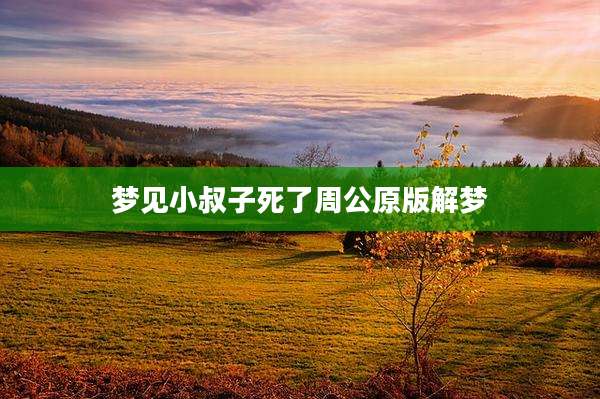 梦见小叔子死了周公原版解梦