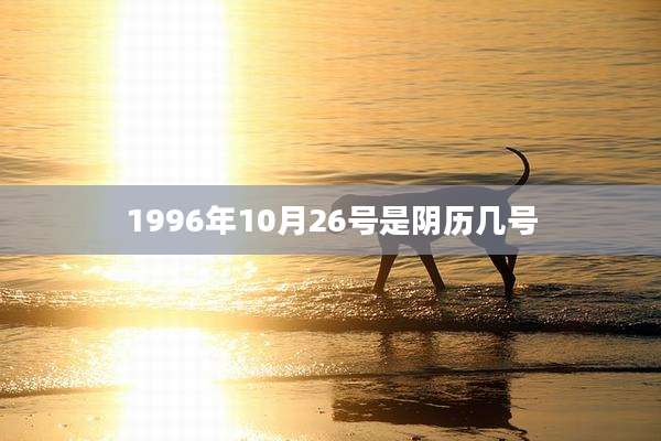 1996年10月26号是阴历几号