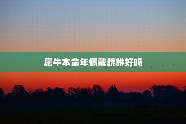 属牛本命年佩戴貔貅好吗