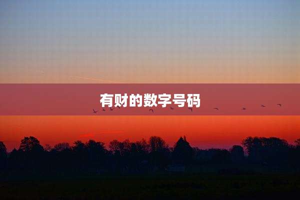 有财的数字号码