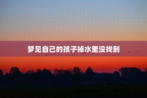 梦见自己的孩子掉水里没找到