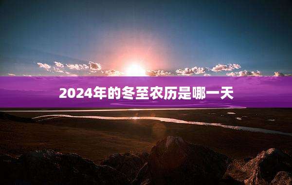2024年的冬至农历是哪一天