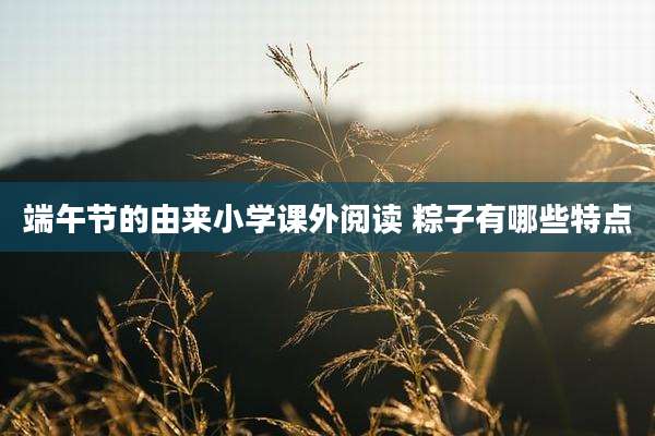 端午节的由来小学课外阅读 粽子有哪些特点