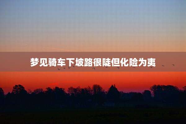 梦见骑车下坡路很陡但化险为夷
