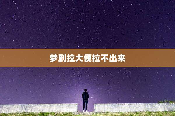 梦到拉大便拉不出来