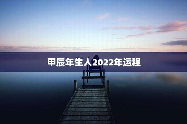 甲辰年生人2022年运程