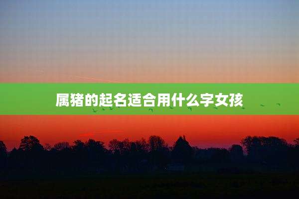 属猪的起名适合用什么字女孩