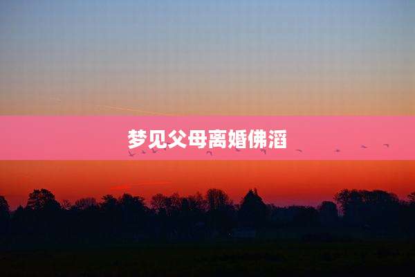 梦见父母离婚佛滔
