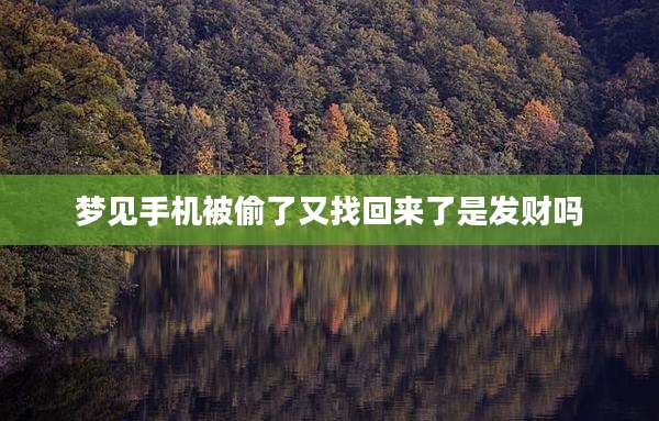 梦见手机被偷了又找回来了是发财吗