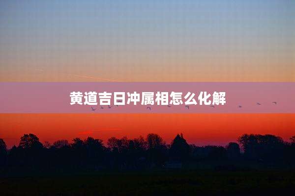 黄道吉日冲属相怎么化解
