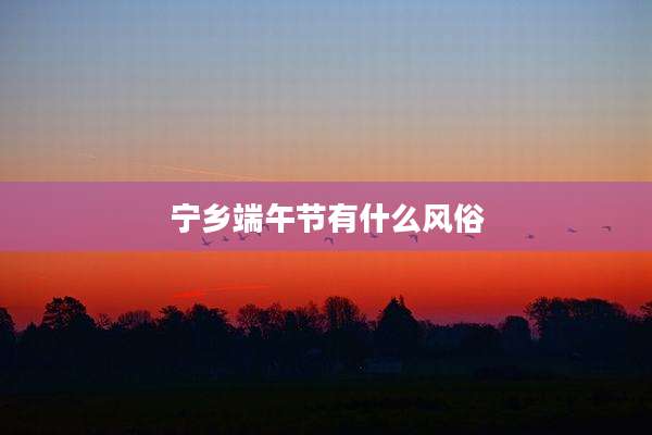 宁乡端午节有什么风俗