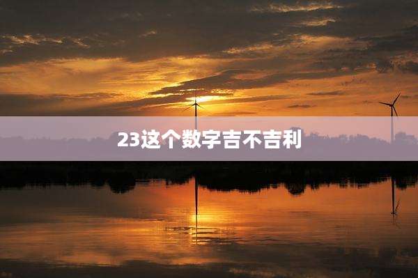 23这个数字吉不吉利