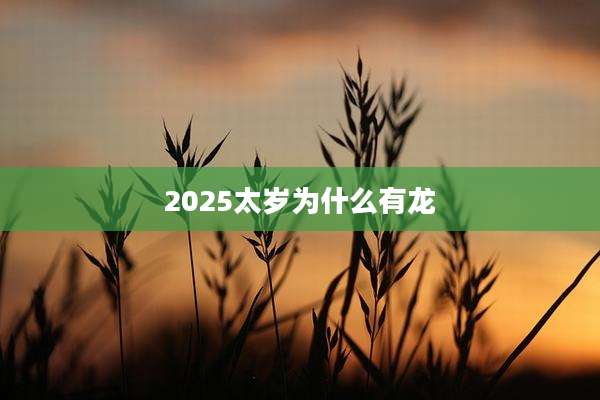 2025太岁为什么有龙